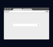 Search web page and browser tabs. Internet windows for searching and requesting information with transition to vector site