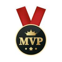 mvp más valioso jugador medalla recompensa vector