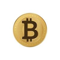 Bitcoin golden coin. Btc digital currency token vector