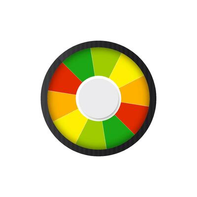 Multicolor realistic fortune wheel vector illustration. Lucky wheel casino