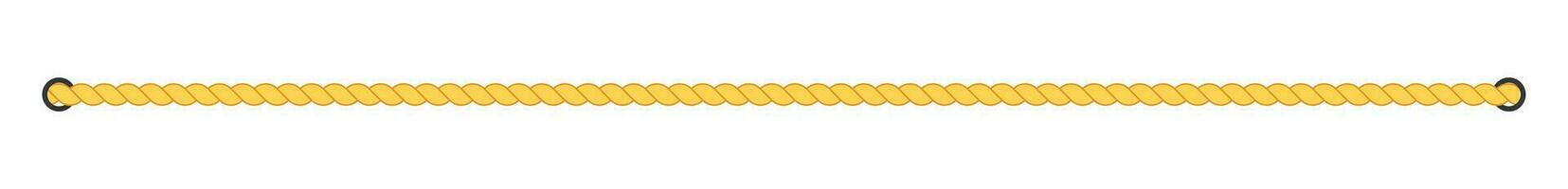 Rope strip. Strong cord ropes for fastening and tying with interlaced fiber pattern and durable vector textures