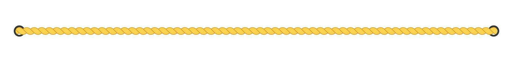 Rope strip. Strong cord ropes for fastening and tying with interlaced fiber pattern and durable vector textures