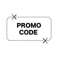 Scissors cut out coupon with promo code. Shopper voucher for business discount and retail for price and marketing vector offers