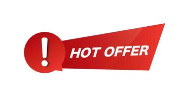 Red banner hot offer. Promotion marketing business proposal for purchase advertising retail products and special vector sale