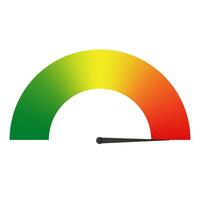 Measuring scale indicator. Gauge with color dial showing positive green and negative red pressure with dashboard vector speedometer