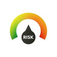 Risk meter gauge element. Sustomer satisfaction meter vector