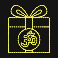 Icon diwali gift. Diwali celebration elements. Icons in dotted style. Good for prints, posters, logo, decoration, infographics, etc. vector