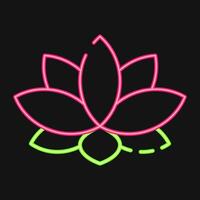 Icon lotus. Diwali celebration elements. Icons in neon style. Good for prints, posters, logo, decoration, infographics, etc. vector