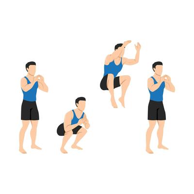 Man doing Squat tuck jump exercise.