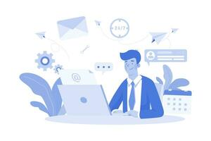 Customer Service Support via Email vector