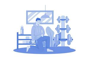 Man Training With Weightlifting vector