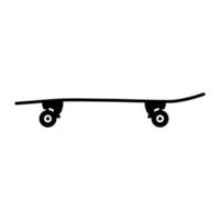 Skateboard Silhouette. Black and White Icon Design Elements on Isolated White Background vector