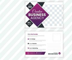 Vector corporate business or marketing agency postcard template