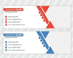 Minimalist Business email signature design template or email footer and personal social media cover design vector