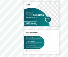 Vector corporate business or marketing agency postcard template