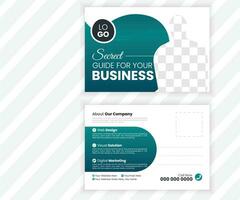 Vector corporate business or marketing agency postcard template