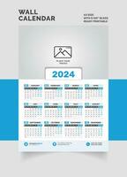 2024 Wall Calendar single page calendar one page calendar vector