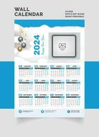 2024 Wall Calendar single page calendar one page calendar vector