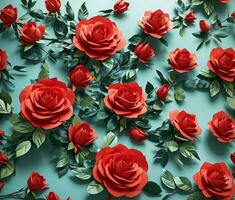 Red Roses Background, Ai Generated photo