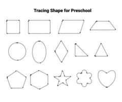 rastreo línea para preescolar o jardín de infancia. práctica escritura habilidad vector