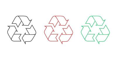 Recycling, reuse, recycle icon vector in line style