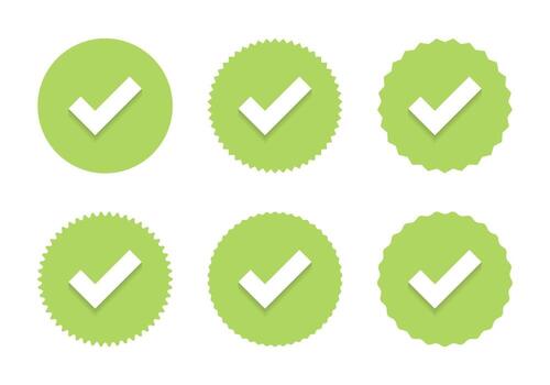 Checkmark icon set collection in flat style. Tick, check mark sign symbol vector