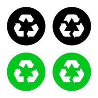 reciclar, reciclaje icono vector en plano estilo. flecha símbolos ese formar un giratorio triángulo