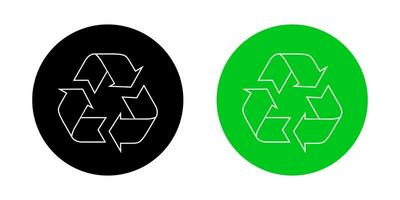 reciclaje, reciclar línea icono vector en circulo