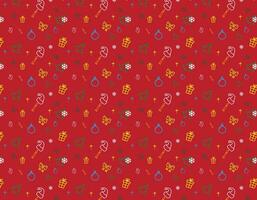 Christmas Icon Pattern Red Background vector