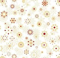 Merry Christmas Pattern With Snowflake And Stars On White Background vector