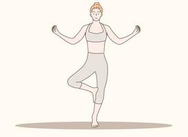 woman yoga vector illustration hand drawn