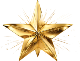 Gold Star, Shining Bright, Stellar Achievement ai generative png