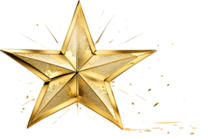 Gold Star, Shining Bright, Stellar Achievement ai generative png