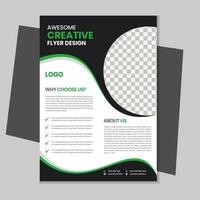 A4 business flyer template design, corporate brochure, marketing flyer, advertising flyer template design with mockup vector