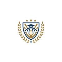 Education badge logo design, University high school emblem vector