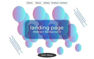 Landing page Template 3d minimal round elips colorful gradient shape vector