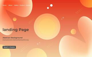 Landing page Template 3d minimal round elips colorful gradient shape vector