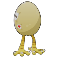 cute chicken egg sticker, 3d rendering png