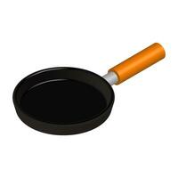 Frying pan 3d icon. cooking utensils. vector