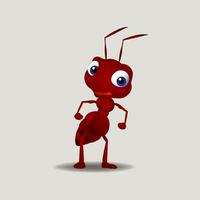 Red ants are strong and cute characters. vector editable