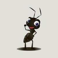 strong black ant cute cartoon design. vector editable