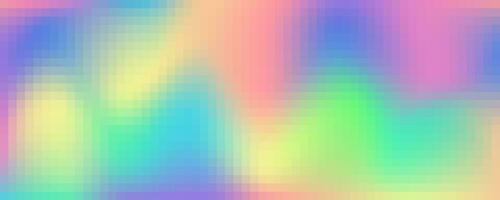 Pixel square rainbow pattern. Abstract wavy gradient mosaic background. Vector grid texture. Color geometric seamless holographic print