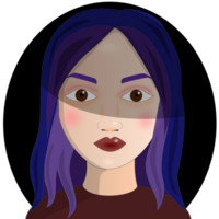 chica con cabello morado png