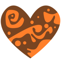 marrón y naranja corazón png