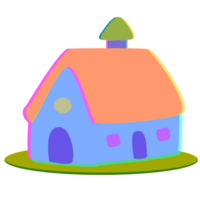 colorful house illustration png