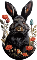 noir lapin ai génératif png