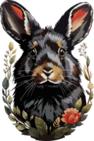 Black Bunny  ai generative png