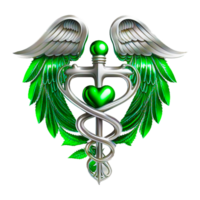 Gold Caduceus Stock Ausschnitt Hintergrund transparent ai generiert kostenlos png