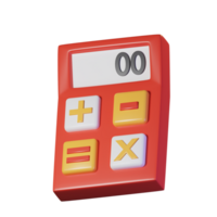 Calculator. Isolated on transparant background. 3D illustration. High resolution png