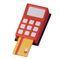 Debit machine. Isolated on transparant background. 3D illustration. High resolution png